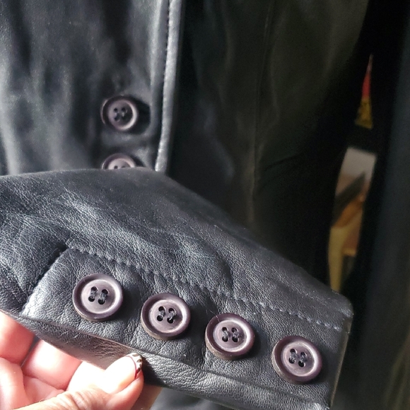 Muubaa Black Leather Jacket for Women - Picture 6 of 10